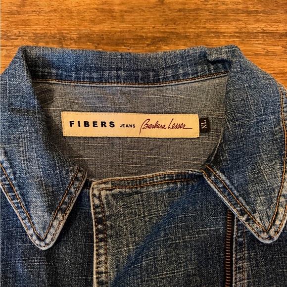 Discontinued Barbara Lesser - Vintage Asymmetrical Denim Jean Jacket - Picture 2 of 4